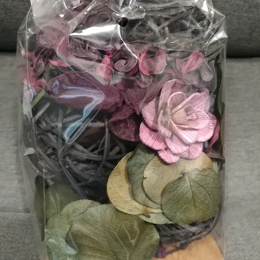 Bloom Room Bowl Filler Ball & Dried Floral Plum Purple Black Green Home Decor
